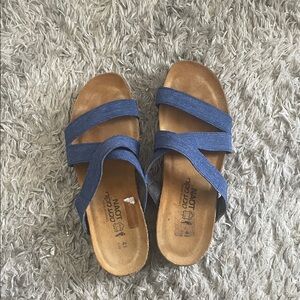 Naot Blue Cross-Strap Sandals